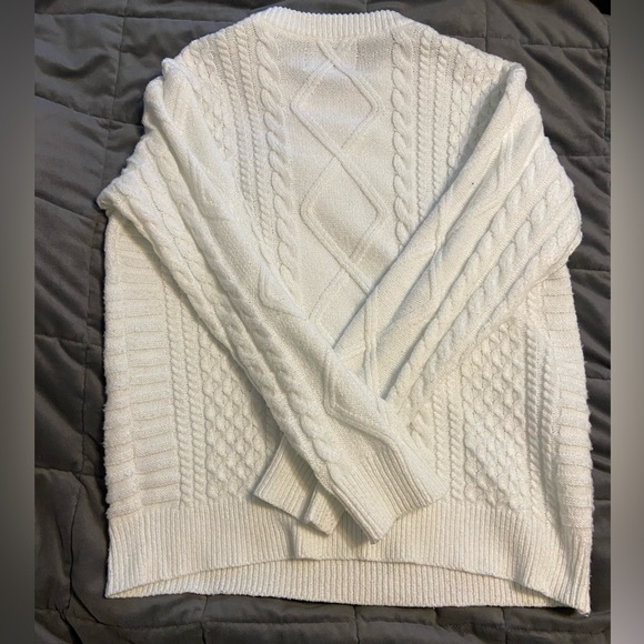 AELFRIC EDEN White Cable Knit Sweater - Picture 3 of 3